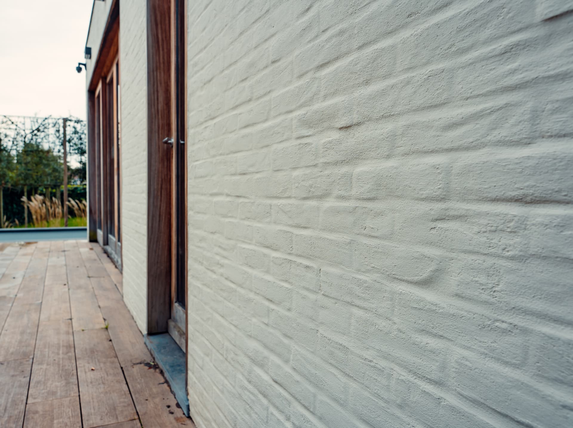 Detail van kalei structuur op een buitenmuur